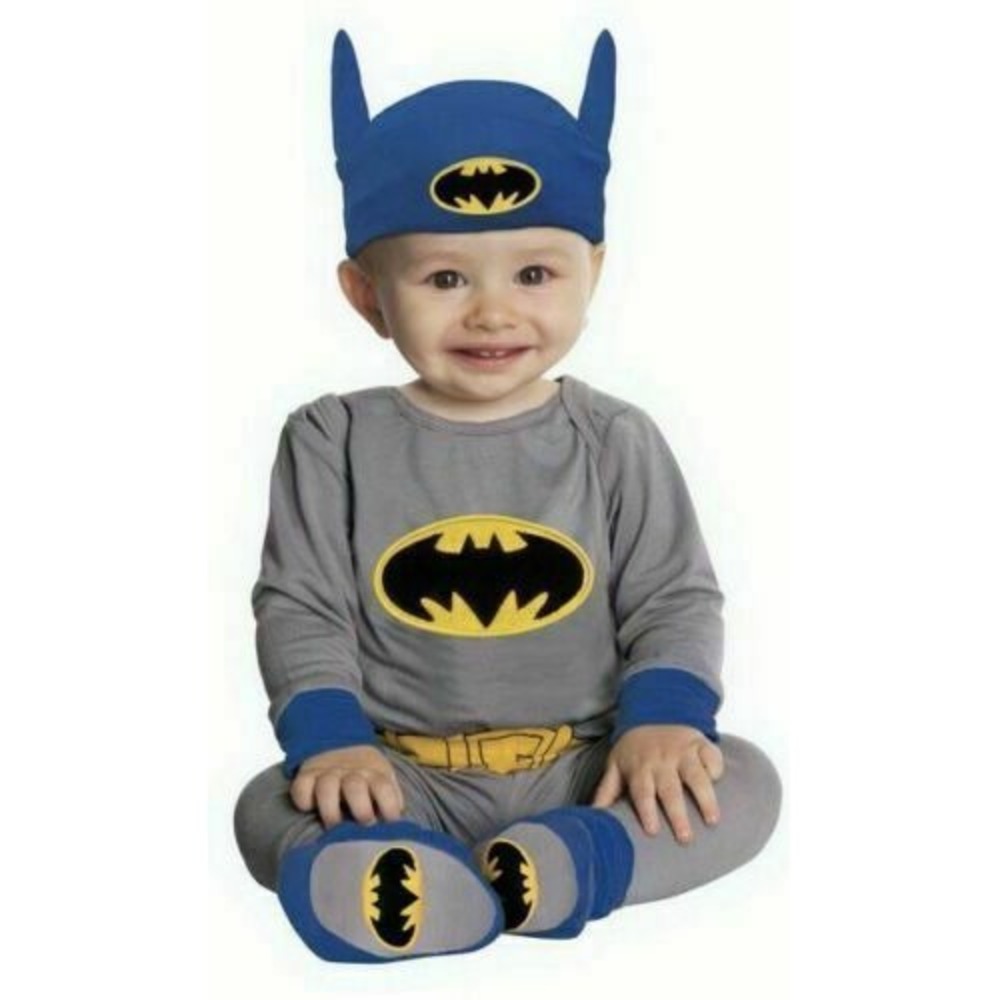 DC Super Friends Batman Costume Infant Size 0-6‎ Months Dress Up Halloween NEW